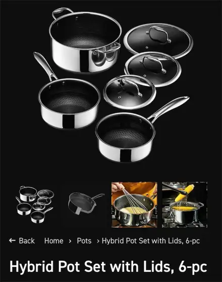 Hybrid Pot Set with Lids,… — Photo 1