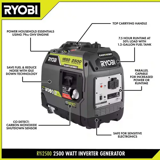 2500-Watt Recoil Start Gas Powered… — Photo 3