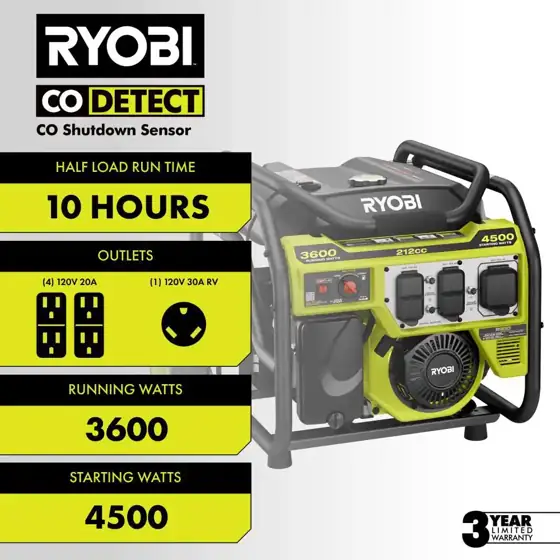 3600-Watt Recoil Start Gasoline Powered… — Photo 2
