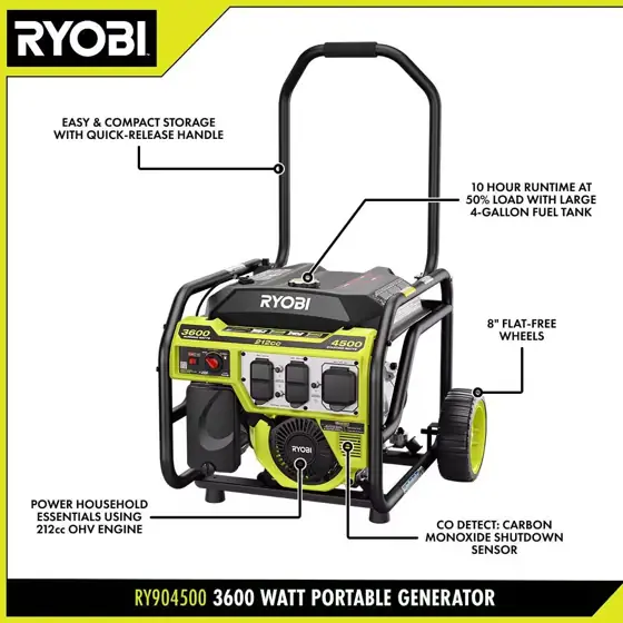 3600-Watt Recoil Start Gasoline Powered… — Photo 3