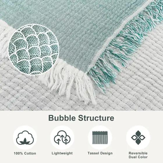 EMME Muslin Throw Blanket with… — Photo 2