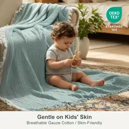 EMME Muslin Throw Blanket with… — Photo 4