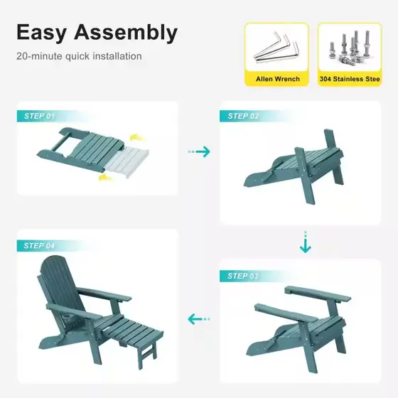 Outdoor HDPE Plastic Adirondack Chair… — Photo 3