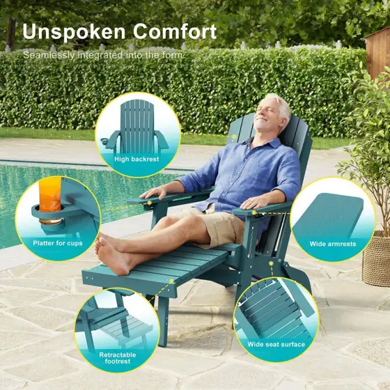 Outdoor HDPE Plastic Adirondack Chair… — Photo 4