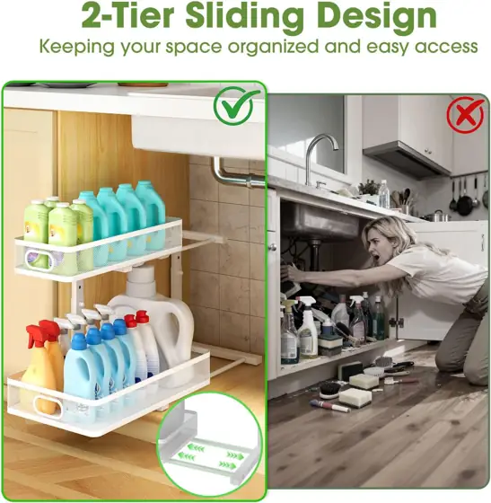 Under Sink Organizer 2-Pack, Metal… — Photo 2
