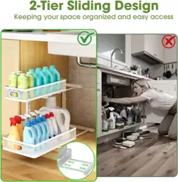 Under Sink Organizer 2-Pack, Metal… — Photo 2