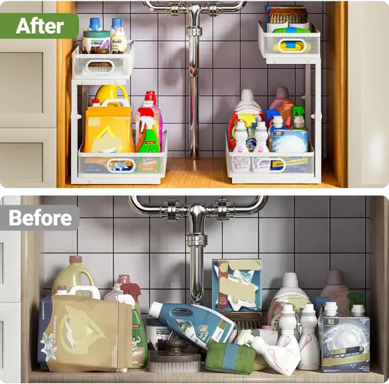 Under Sink Organizer 2-Pack, Metal… — Photo 3