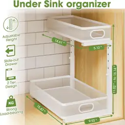 Under Sink Organizer 2-Pack, Metal… — Photo 4
