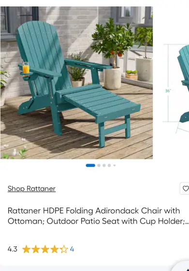 Rattaner HDPE Folding Adirondack Chair… — Photo 1