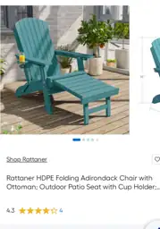 Rattaner HDPE Folding Adirondack Chair… — Photo 1