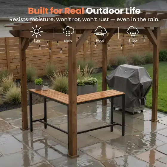 L-shaped Metal Bar Height Outdoor… — Photo 3