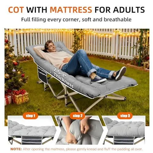 Fragess Portable Camping Cot, 600LBS… — Photo 2