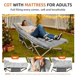 Fragess Portable Camping Cot, 600LBS… — Photo 2