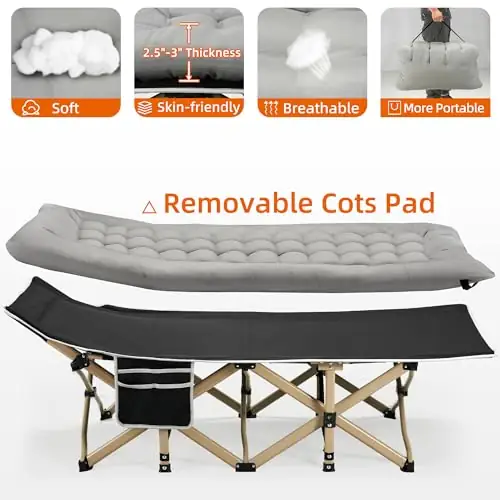 Fragess Portable Camping Cot, 600LBS… — Photo 4