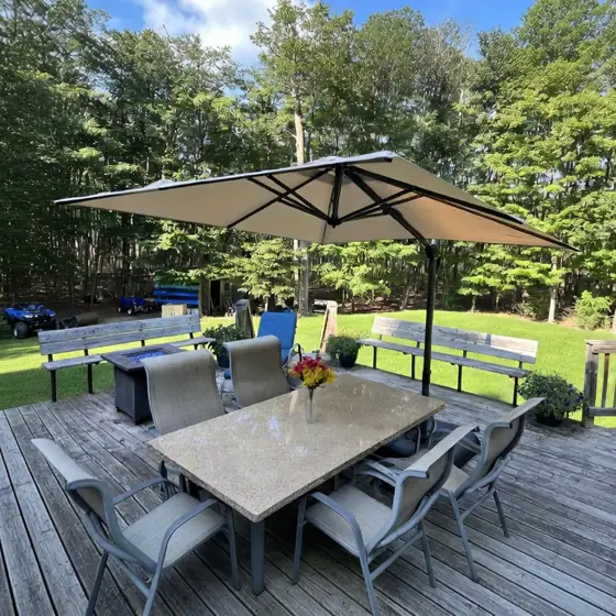 PURPLE LEAF Outdoor Umbrella with… — Photo 1