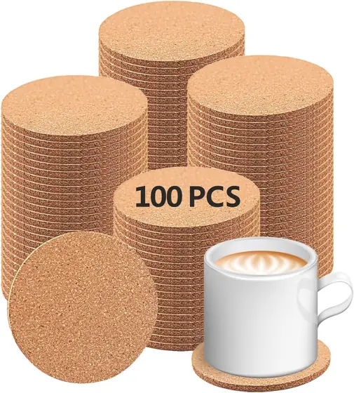 100 Pcs Cork Coasters for… — Photo 1