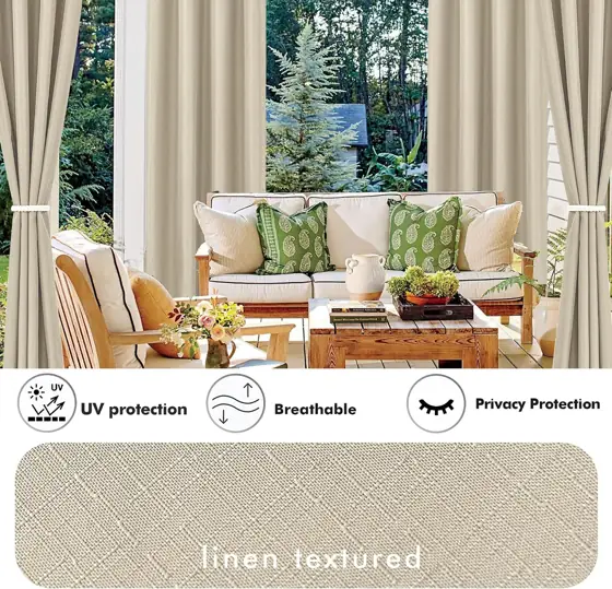 Linen Outdoor Curtains for Patio… — Photo 3