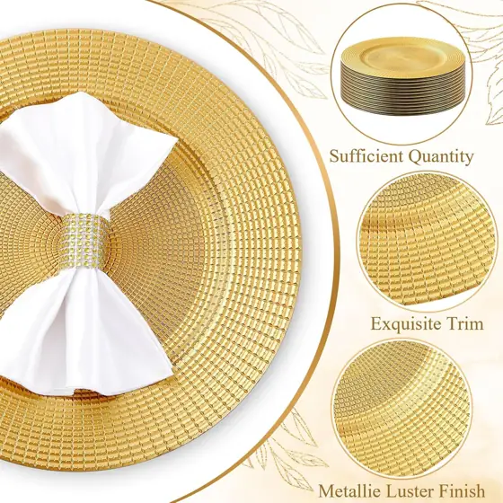 12 Pack Gold Charger Plates,… — Photo 2
