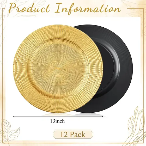 12 Pack Gold Charger Plates,… — Photo 3