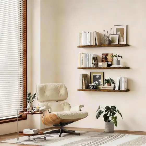 BAYKA Rustic Brown Floating Shelves… — Photo 4
