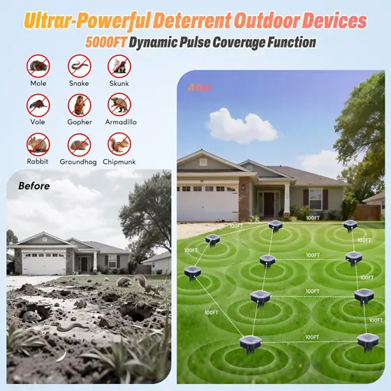 10-Pack Mole Repellent Solar Powered… — Photo 2