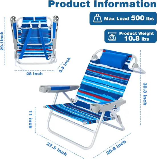 SunnyFeel Extra Wide Beach Chair… — Photo 2