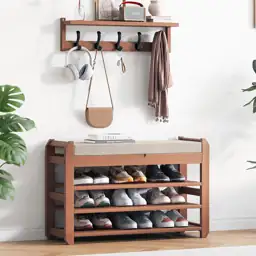 27.6" Bamboo Shoe Bench with… — Photo 1