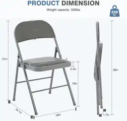 DUMOS Folding Chairs 8 Pack,… — Photo 3