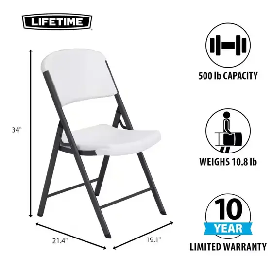 Lifetime White Plastic Seat Metal… — Photo 2