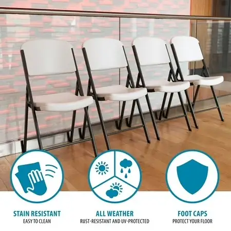 Lifetime Folding Chair, Indoor/Outdoor Commercial,… — Photo 4