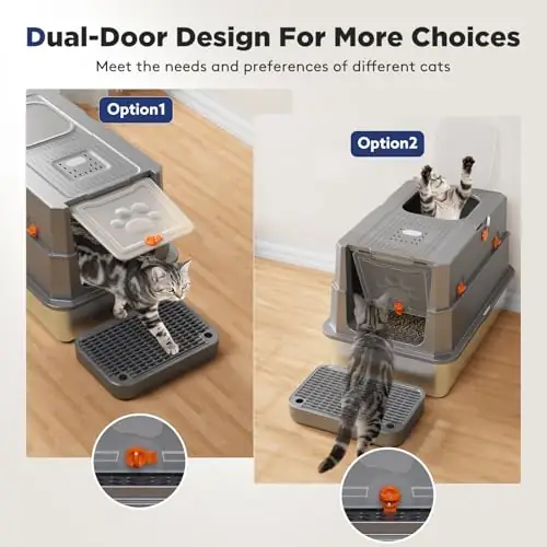 FURTIME Stainless Steel Litter Box… — Photo 3