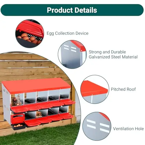 GarveeLife Chicken Nesting Box, 10-Compartment… — Photo 2
