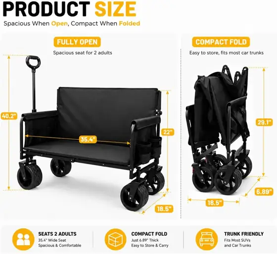 Collapsible Wagon Cart with Wheels,… — Photo 3