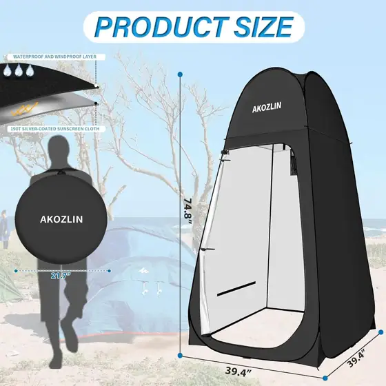 AKOZLIN Portable Pop Up Shower… — Photo 4