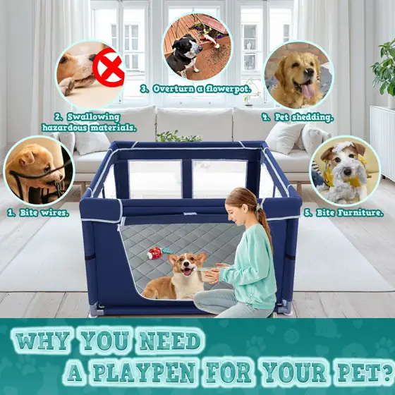 XVISHX 42x42 Inch Puppy Playpen… — Photo 2