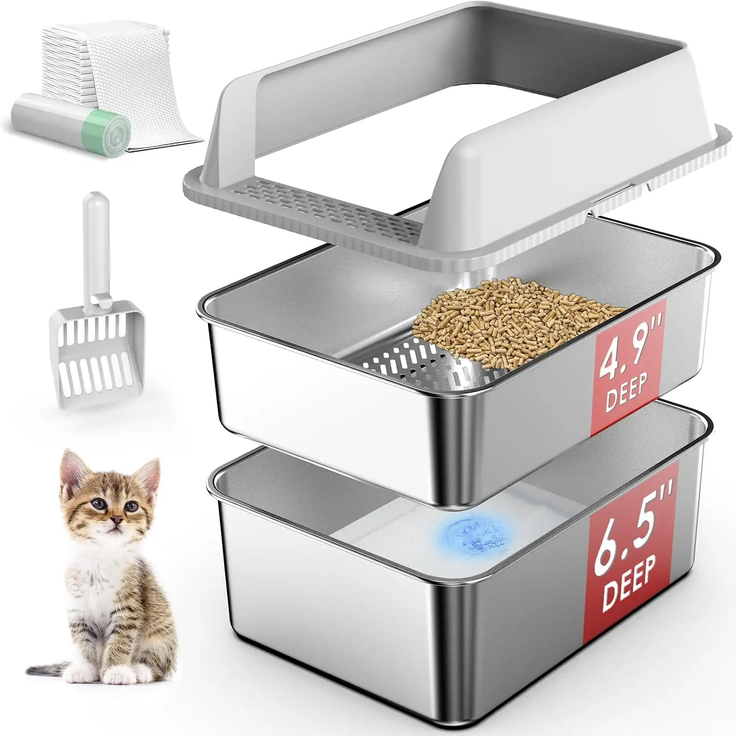 Suzzipaws Enclosed Stainless Steel Sifting… — Photo 1